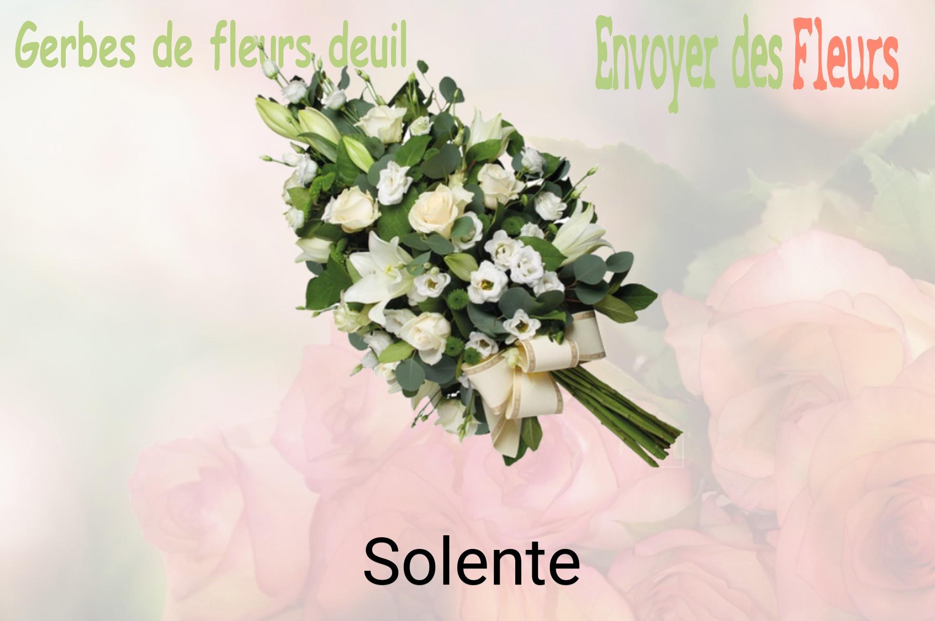Gerbe de fleurs de deuil livrée à Solente